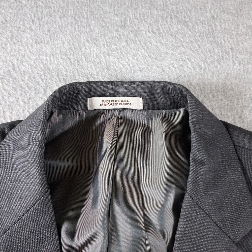 Hickey Freeman Sport Coat 40R Gray Milburn 2 Button 100% Wool Blazer Double Vent